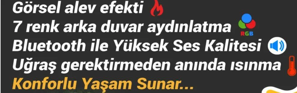 Uzobox Elektrikli Fanlı Şömine - Görsel 5